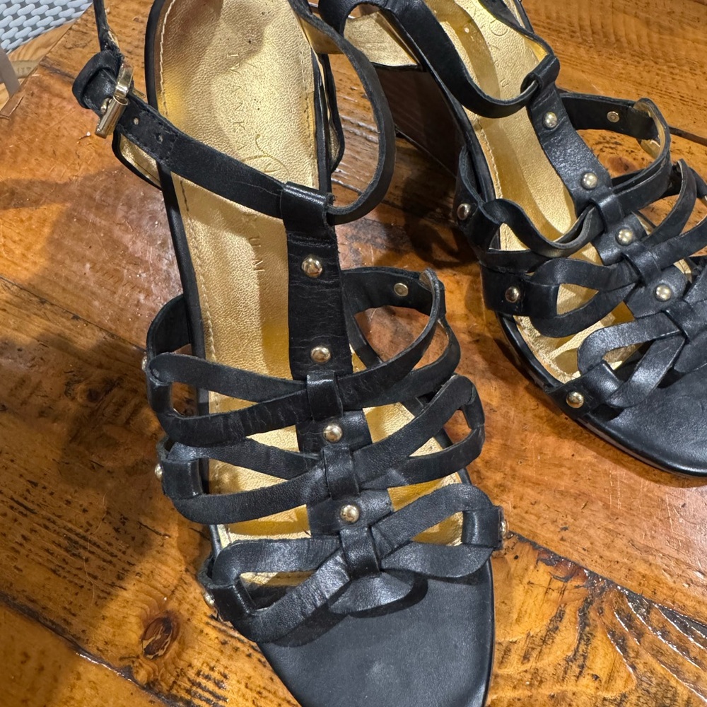 Ivanka Trump Black Strappy Sandals